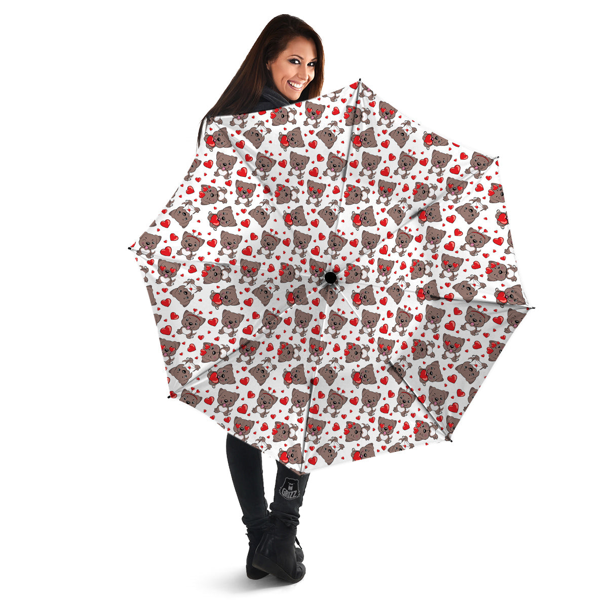 Emoji Cute Dog Print Pattern Umbrella-grizzshop