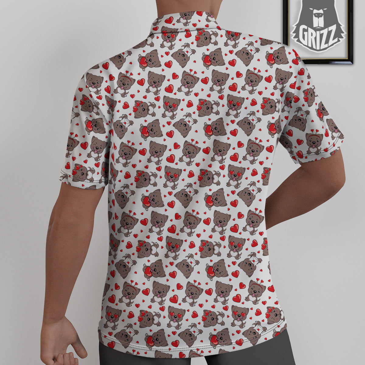 Emoji Cute Dog Print Pattern Untucked Shirts-grizzshop