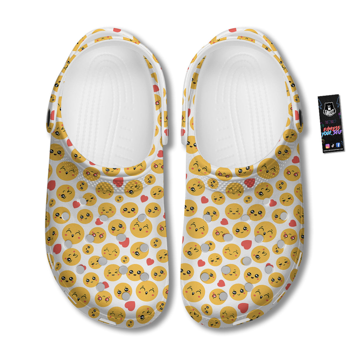 Emoji Cute Print Pattern Clog-grizzshop