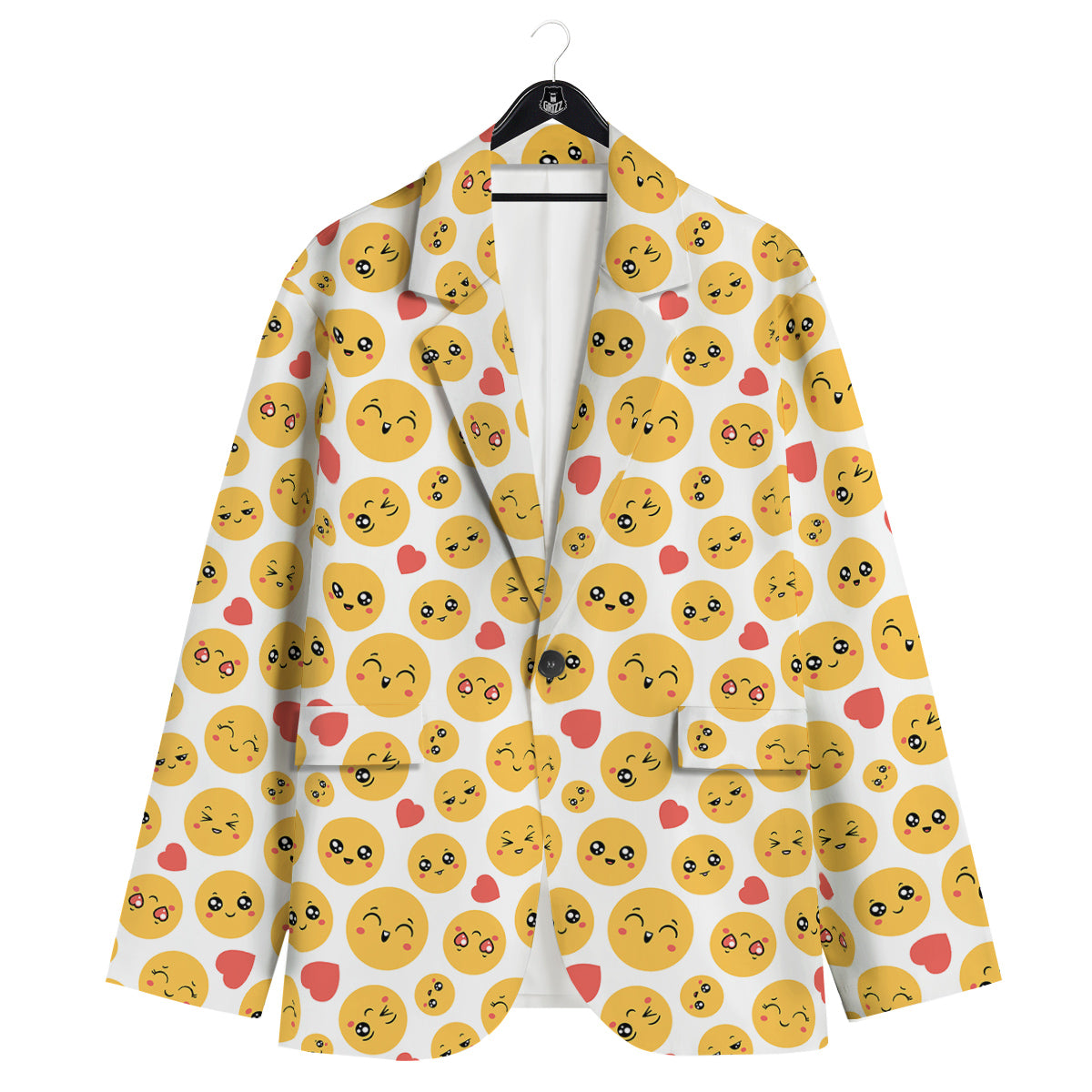 Emoji Cute Print Pattern Men's Sport Coat-grizzshop