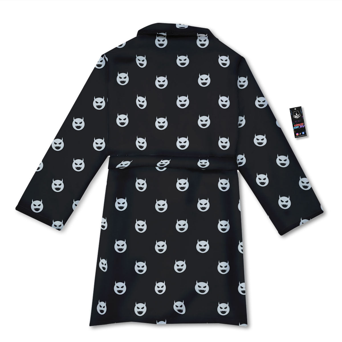 Emoji Devil Print Pattern Bathrobe-grizzshop