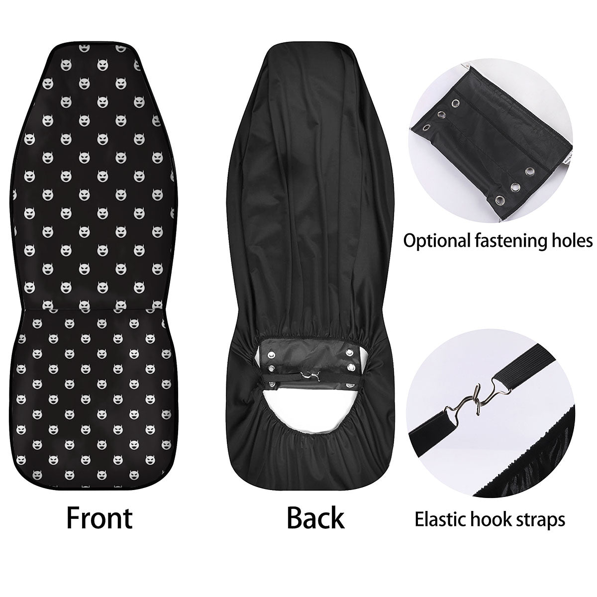 Emoji Devil Print Pattern Car Seat Covers-grizzshop