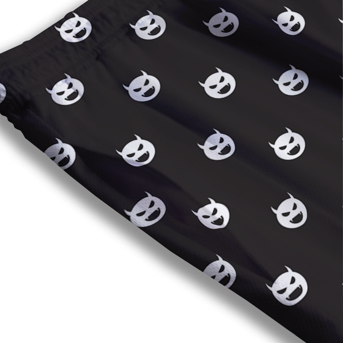 Emoji Devil Print Pattern Mesh Shorts