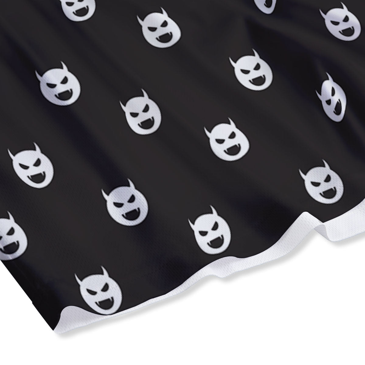 Emoji Devil Print Pattern Mesh Shorts