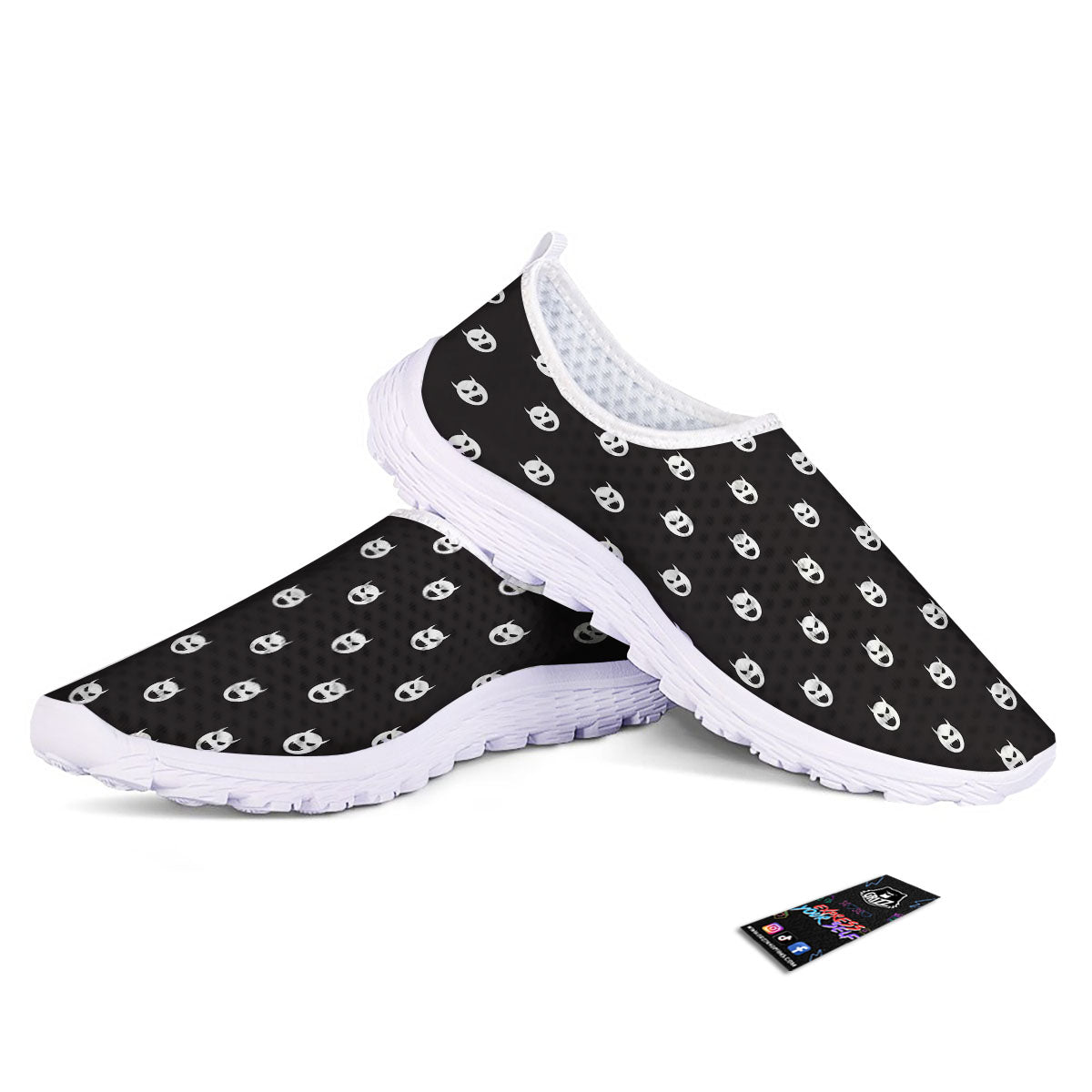 Emoji Devil Print Pattern Nurse Shoes-grizzshop