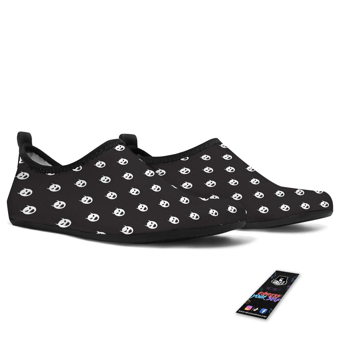 Emoji Devil Print Pattern Water Shoes-grizzshop