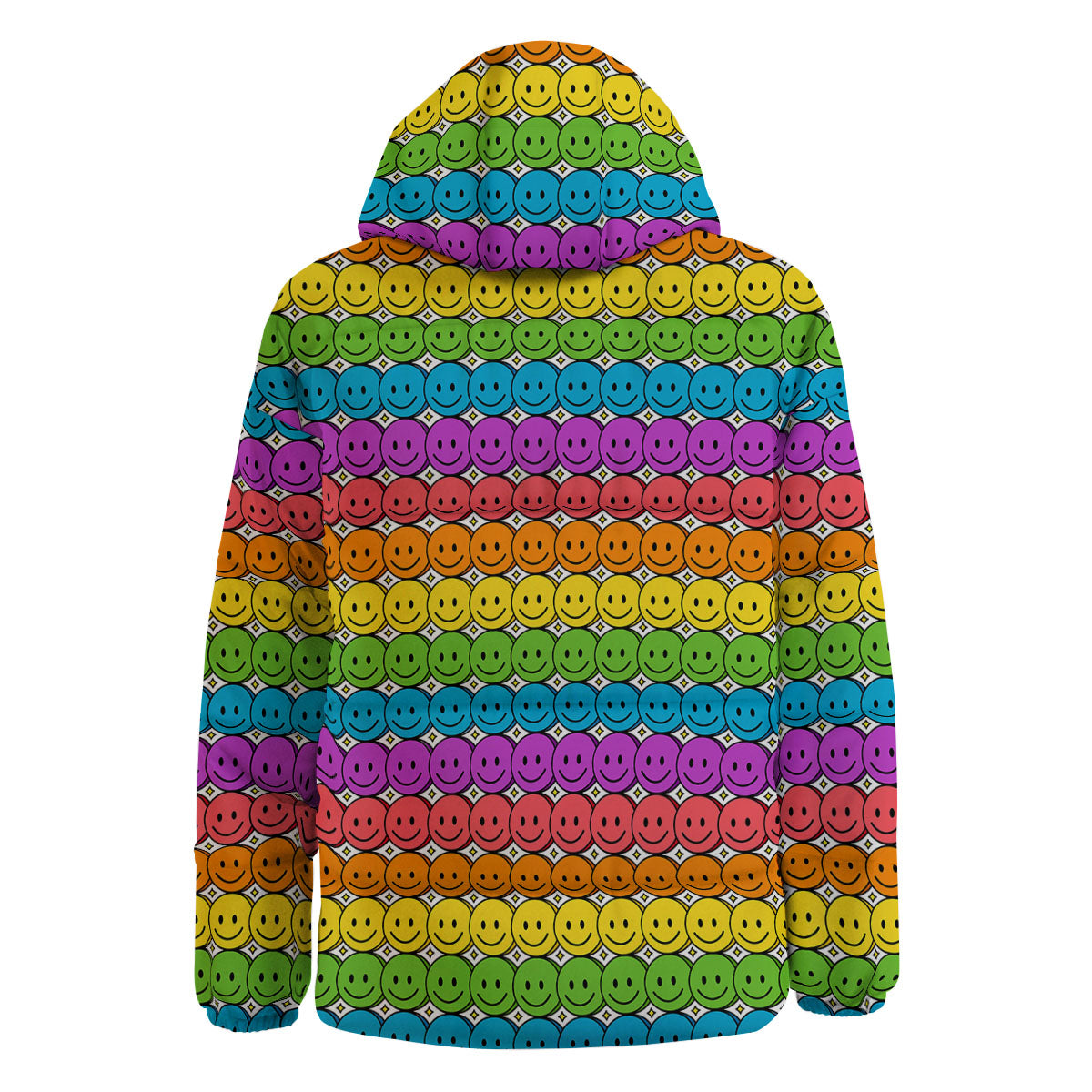 Emoji Faces Colorful Print Pattern Down Jacket-grizzshop