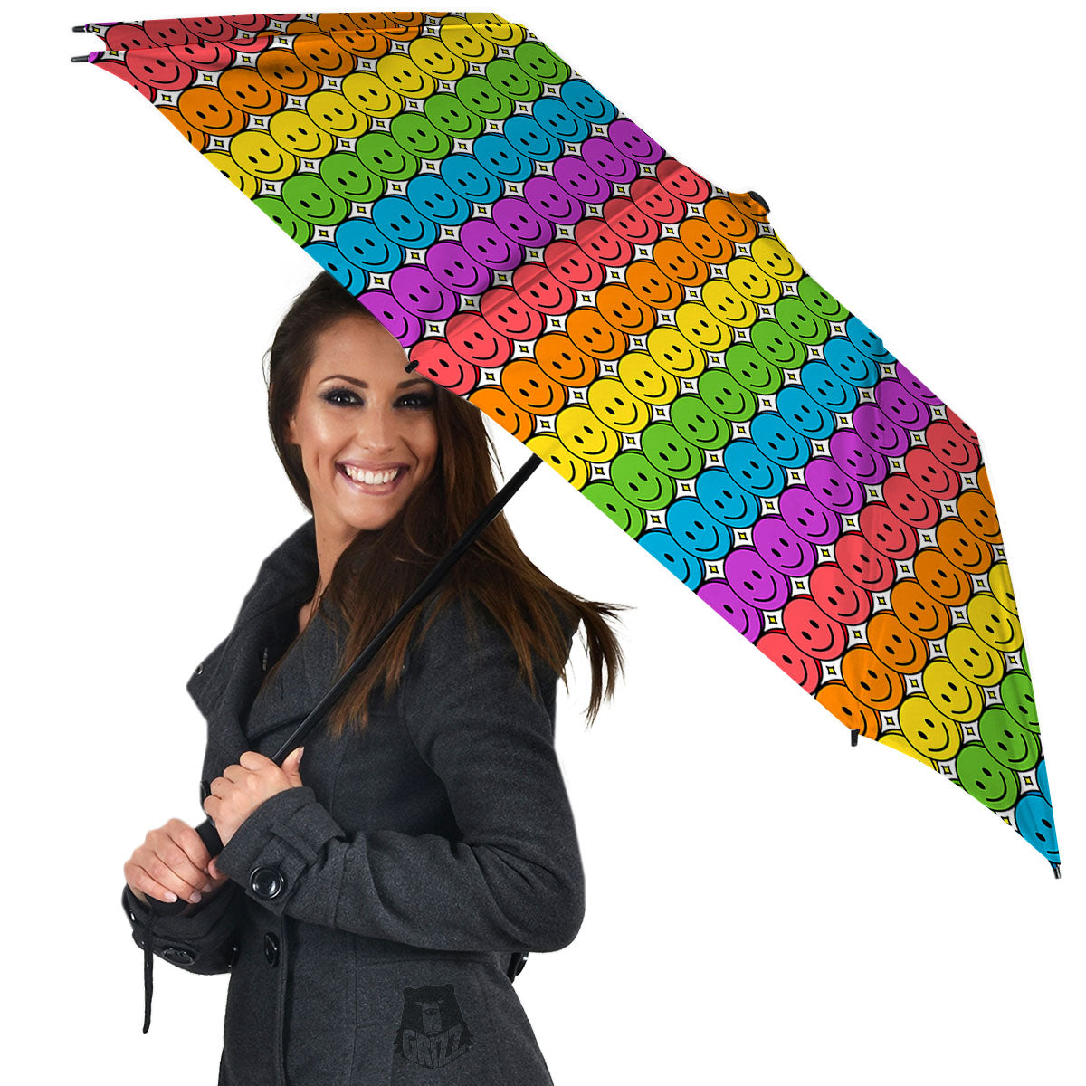 Emoji Faces Colorful Print Pattern Umbrella-grizzshop