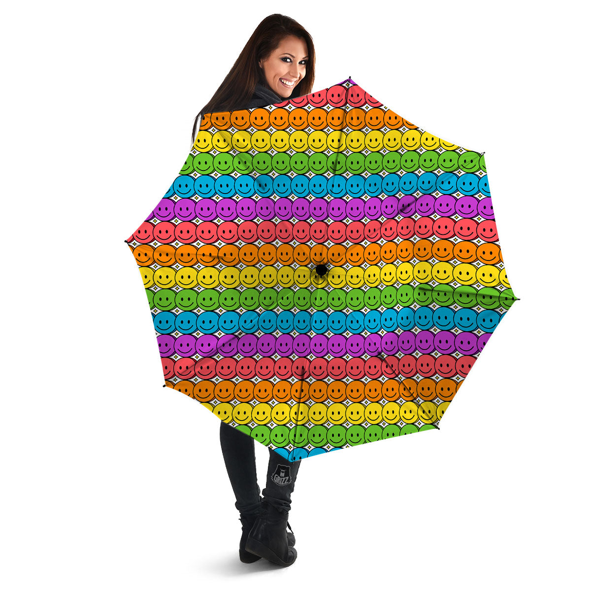 Emoji Faces Colorful Print Pattern Umbrella-grizzshop