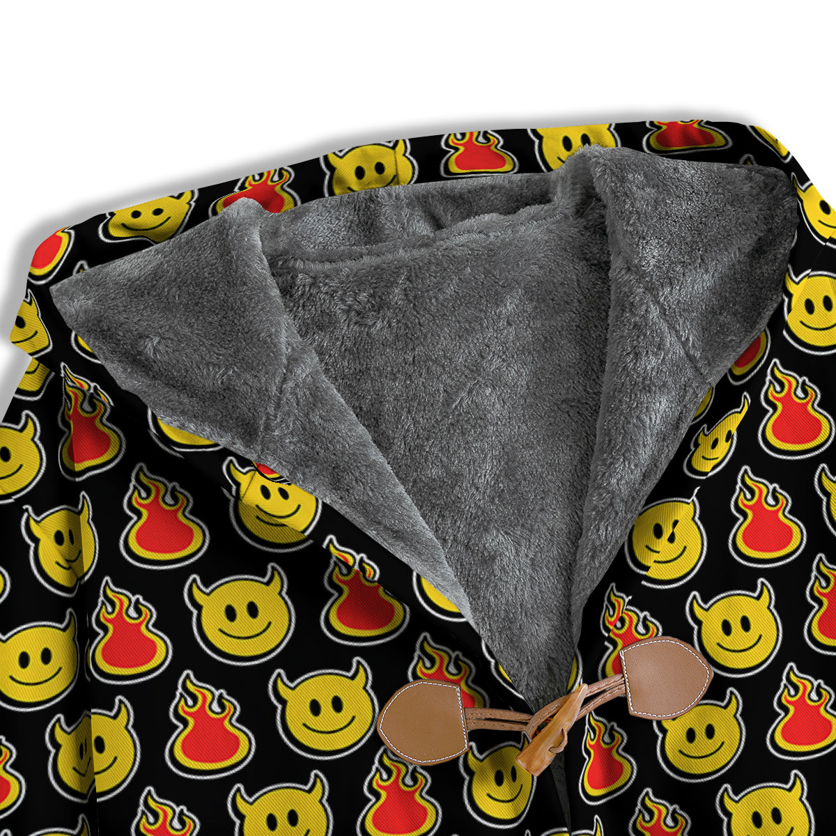 Emoji Fire And Devil Cute Print Pattern Men's Windbreaker Jacket-grizzshop