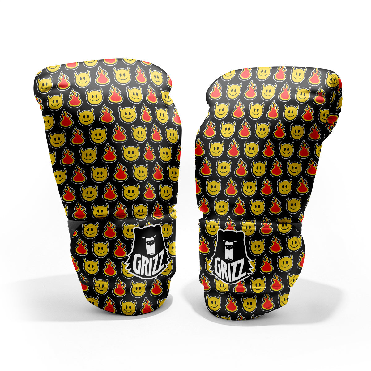Emoji Fire And Devil Cute Print Pattern Pro Boxing Glove