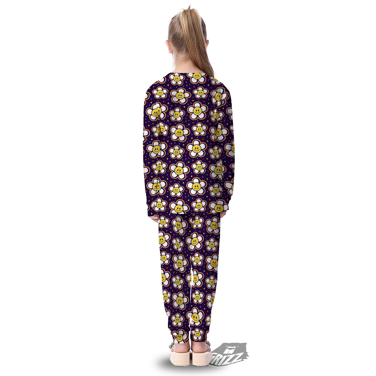 Emoji Flower Smile Print Pattern Kid's Pajamas-grizzshop