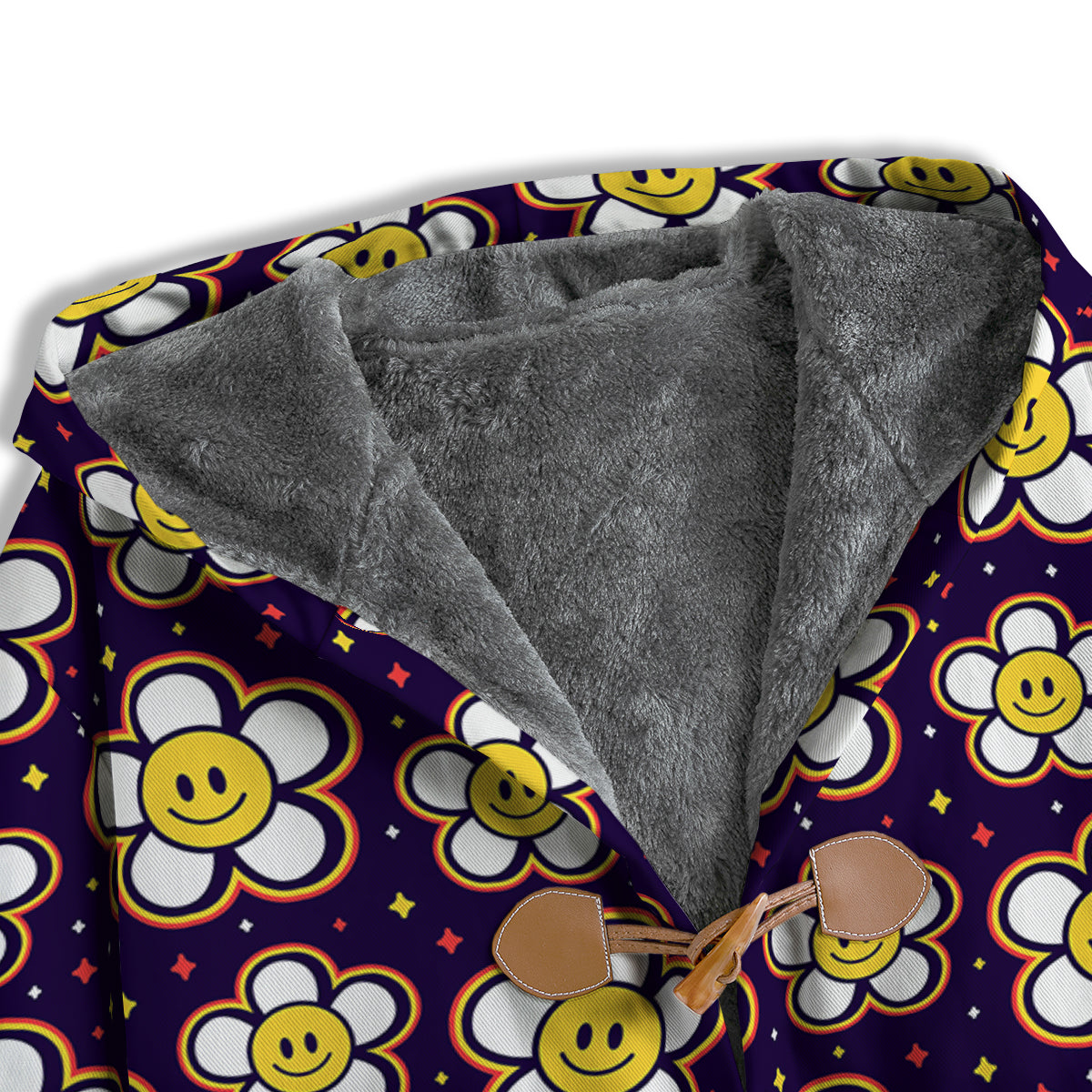 Emoji Flower Smile Print Pattern Men's Windbreaker Jacket-grizzshop