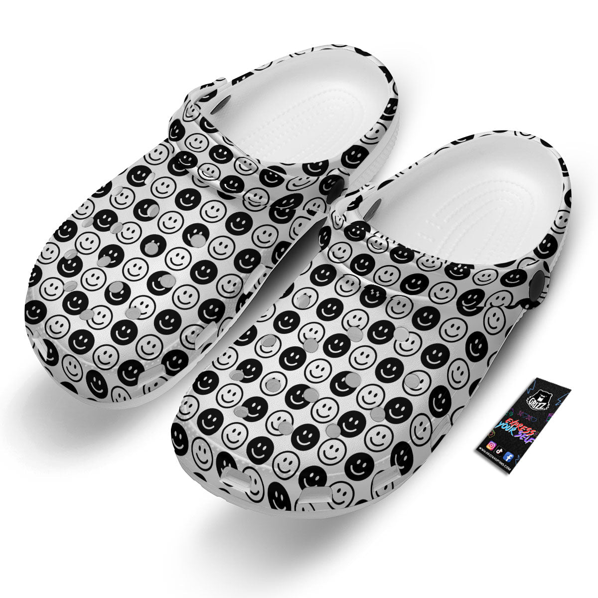 Emoji Funny Print Pattern Clog-grizzshop