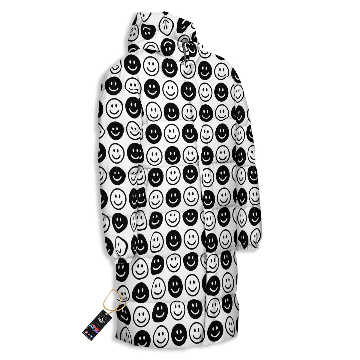 Emoji Funny Print Pattern Long Down Jacket-grizzshop