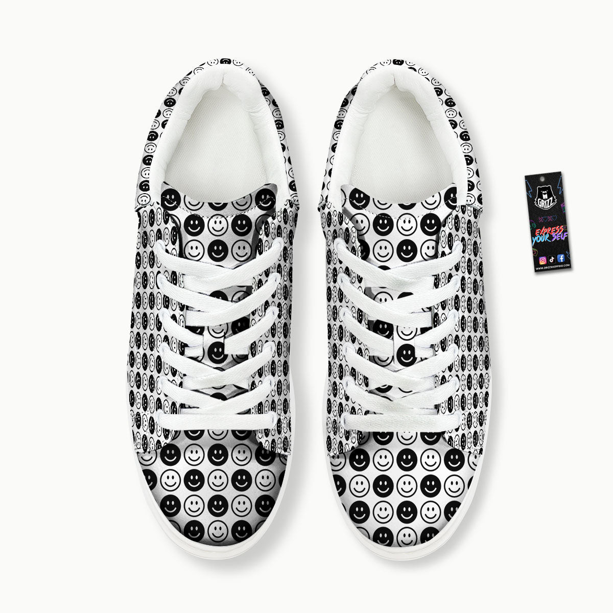 Emoji Funny Print Pattern Platform Shoes-grizzshop
