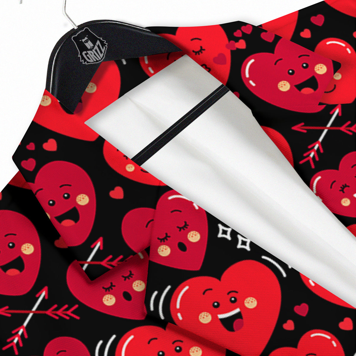 Emoji Hearts Print Pattern Men's Sport Coat-grizzshop