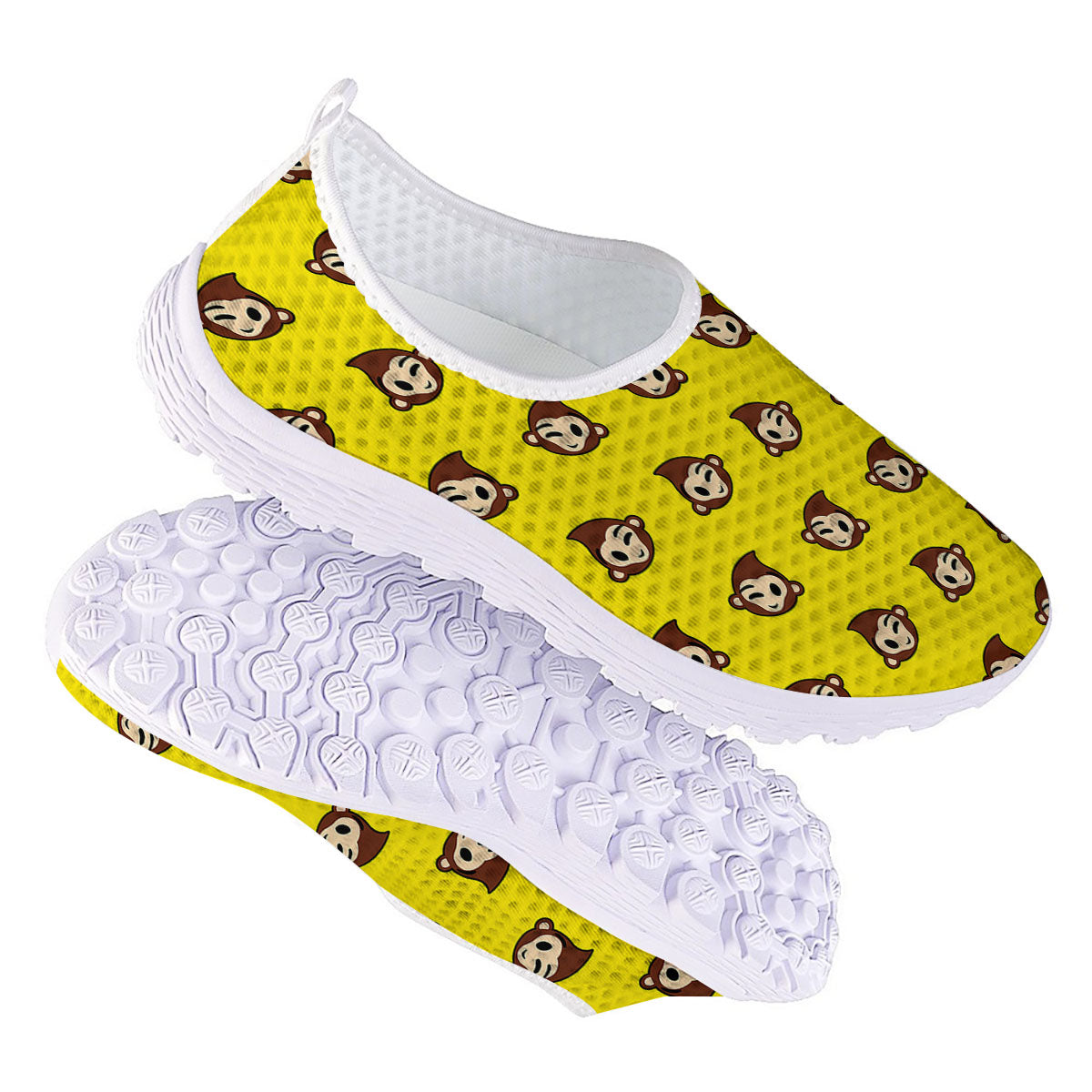 Emoji Monkey Print Pattern Nurse Shoes-grizzshop