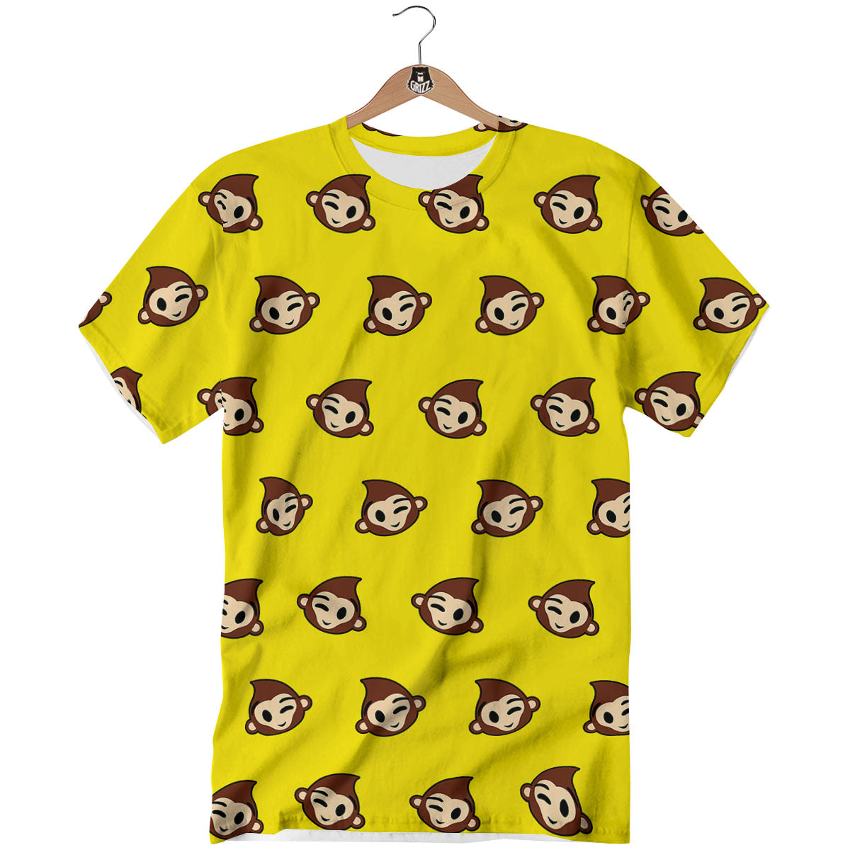 Emoji Monkey Print Pattern T-Shirt-grizzshop