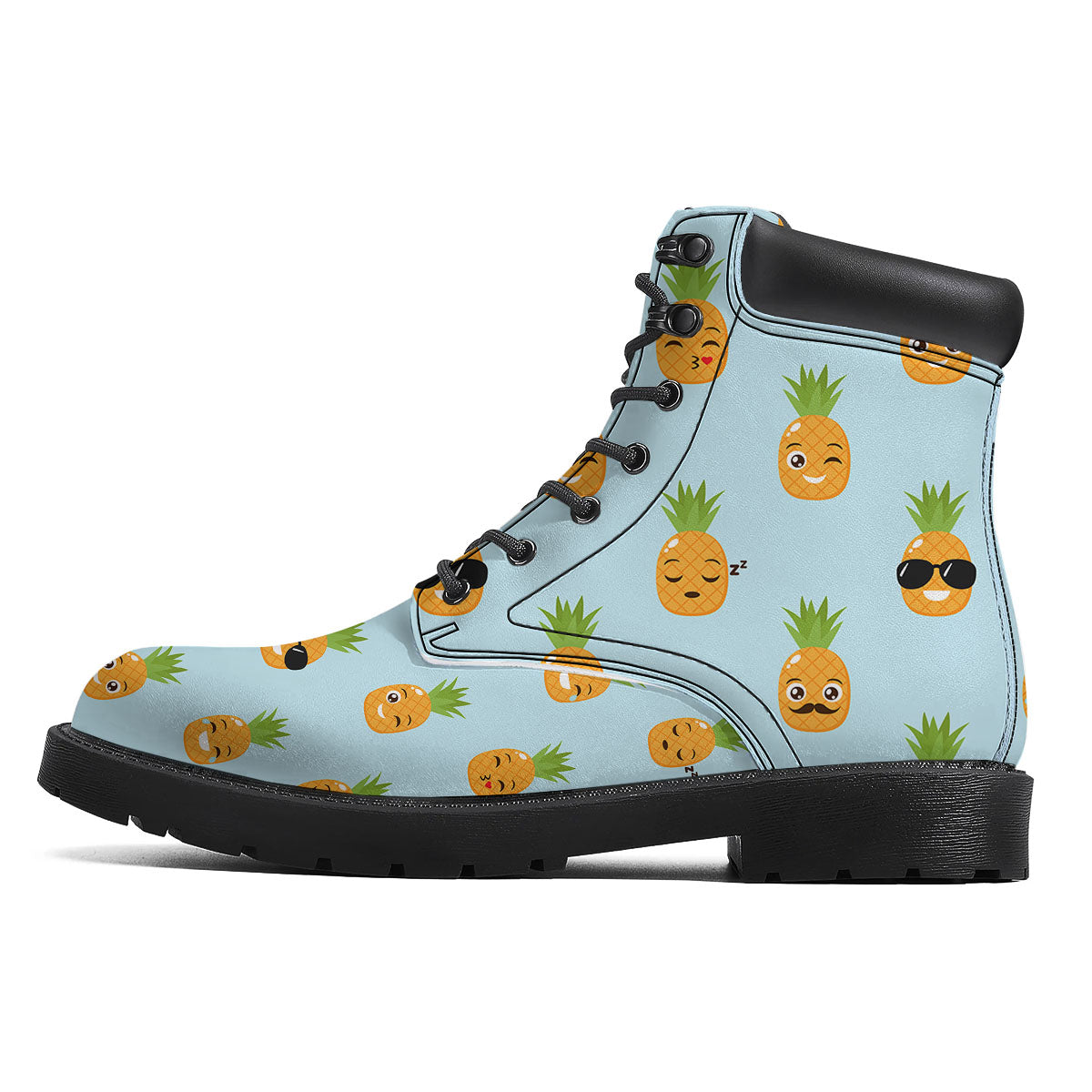 Emoji Pineapple Print Pattern Boots-grizzshop