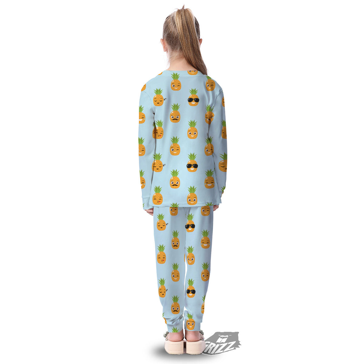 Emoji Pineapple Print Pattern Kid's Pajamas-grizzshop