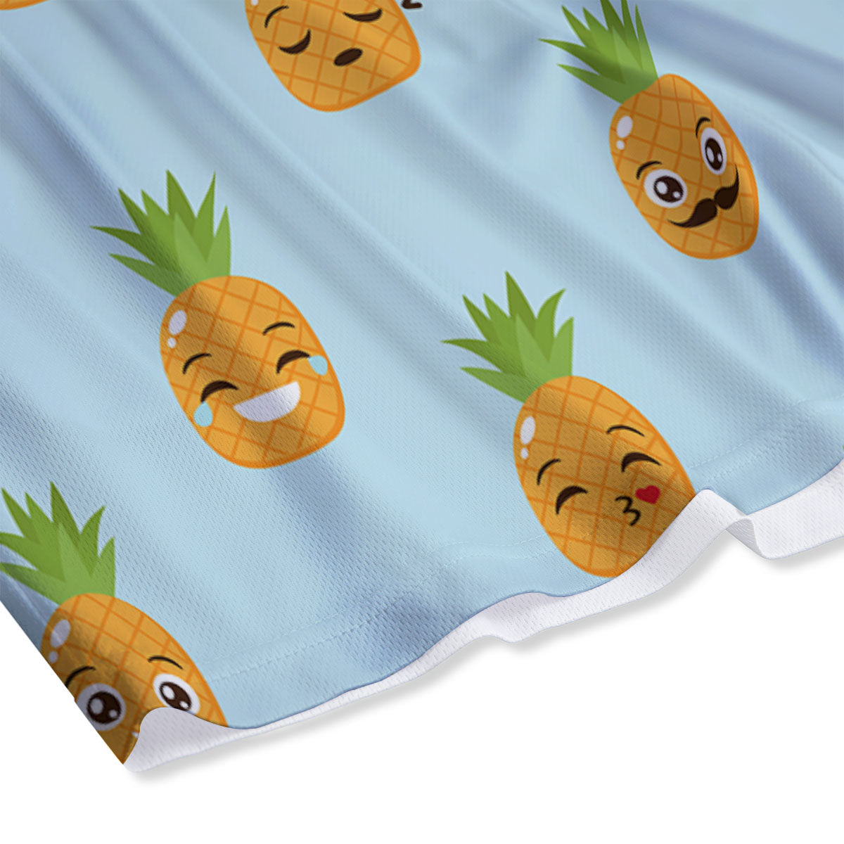 Emoji Pineapple Print Pattern Mesh Shorts-grizzshop