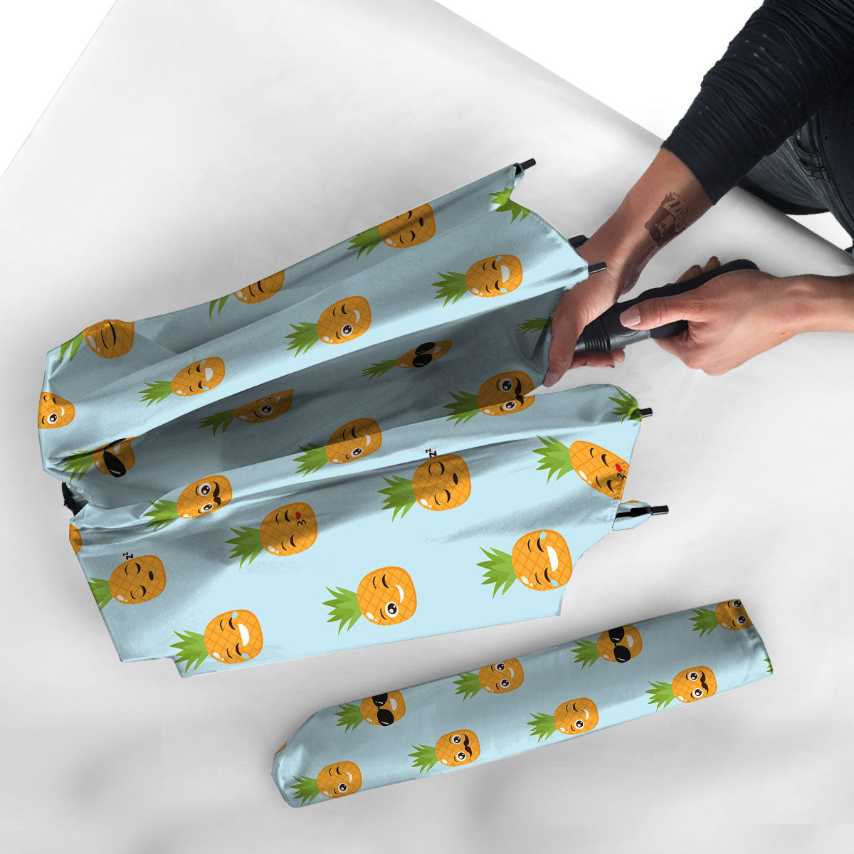 Emoji Pineapple Print Pattern Umbrella-grizzshop