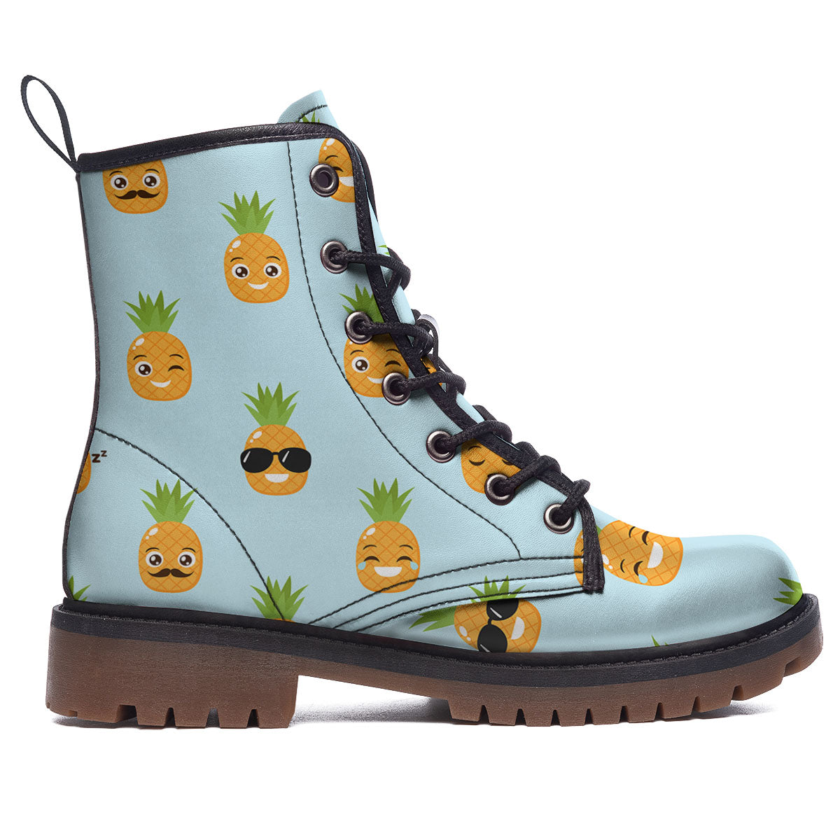 Emoji Pineapple Print Pattern Work Boots-grizzshop