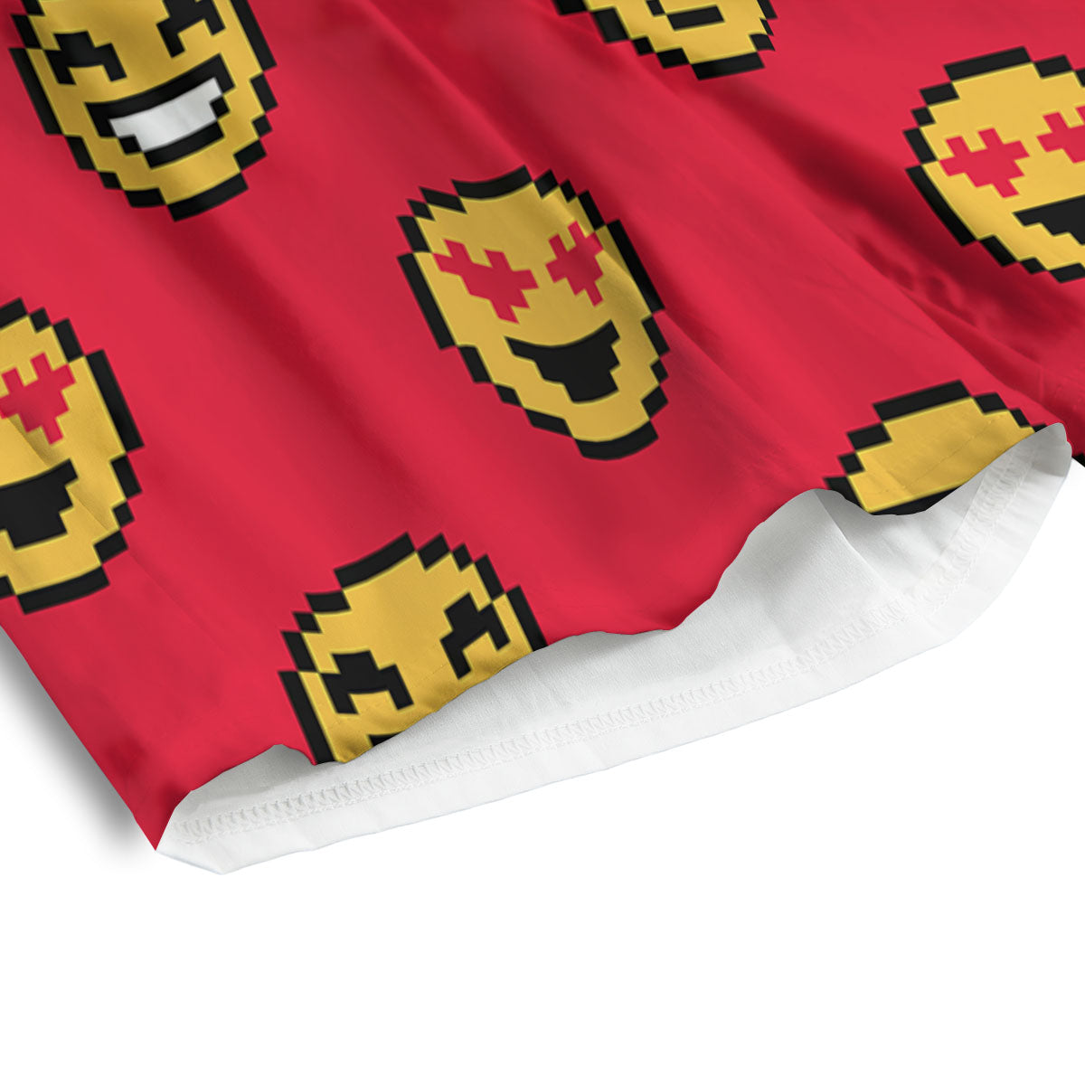 Emoji Pixel Print Pattern Men's Athletic Shorts