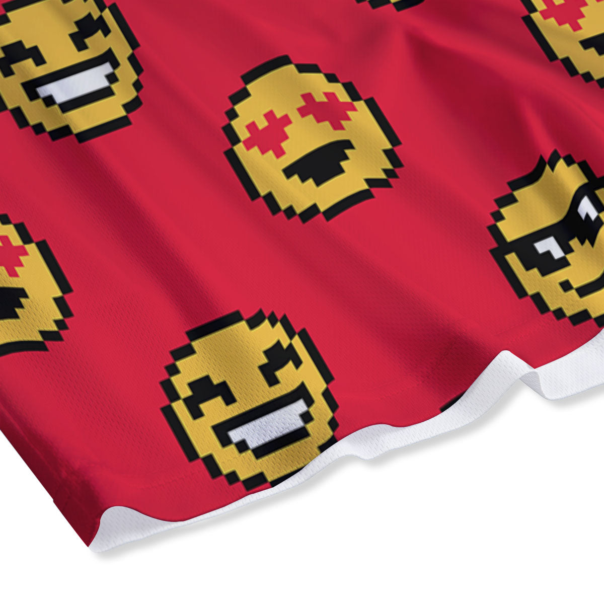 Emoji Pixel Print Pattern Mesh Shorts