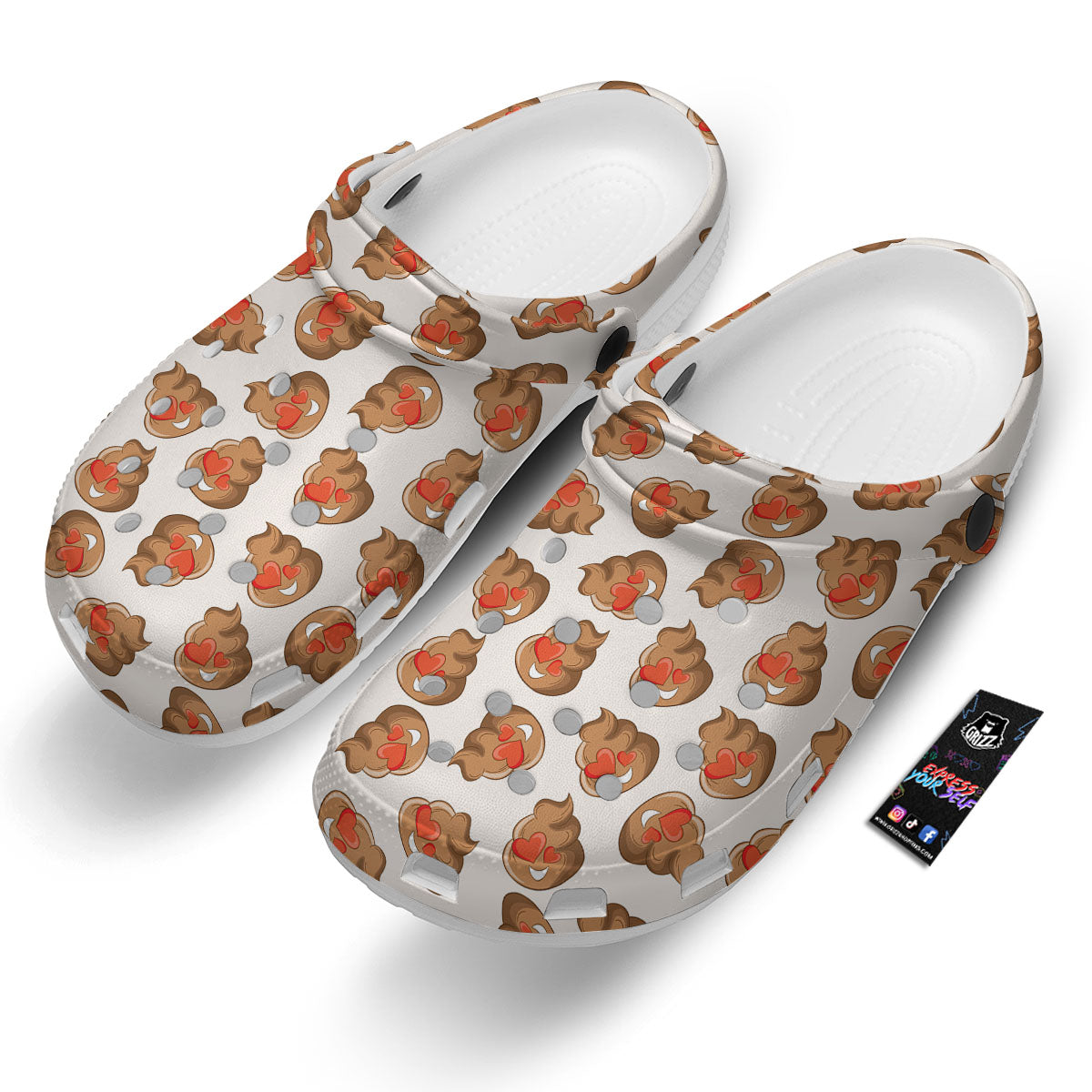 Emoji Poop Print Pattern Men Women Leather Boots