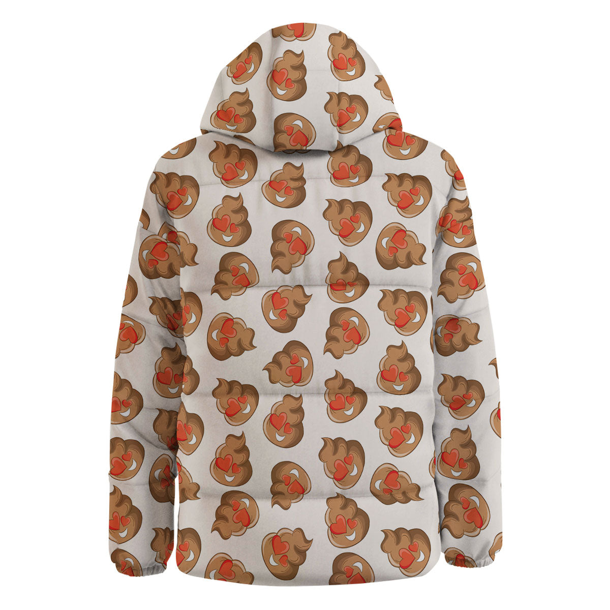 Emoji Poop Print Pattern Down Jacket-grizzshop