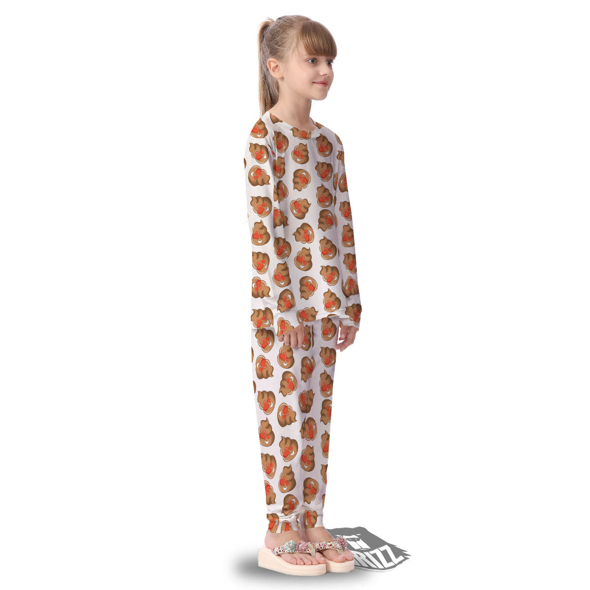 Emoji Poop Print Pattern Kid's Pajamas-grizzshop