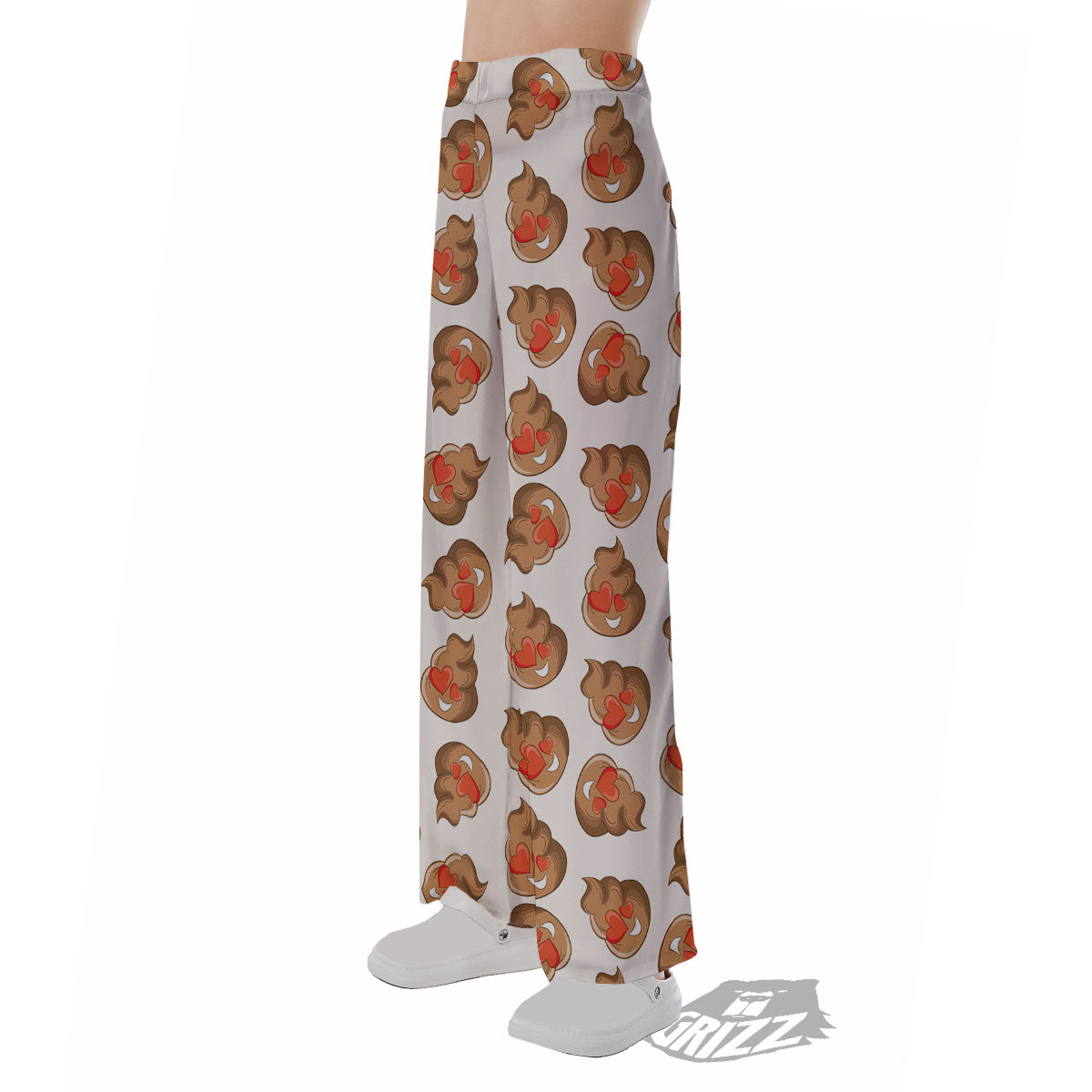Emoji Poop Print Pattern Pajama Pants-grizzshop
