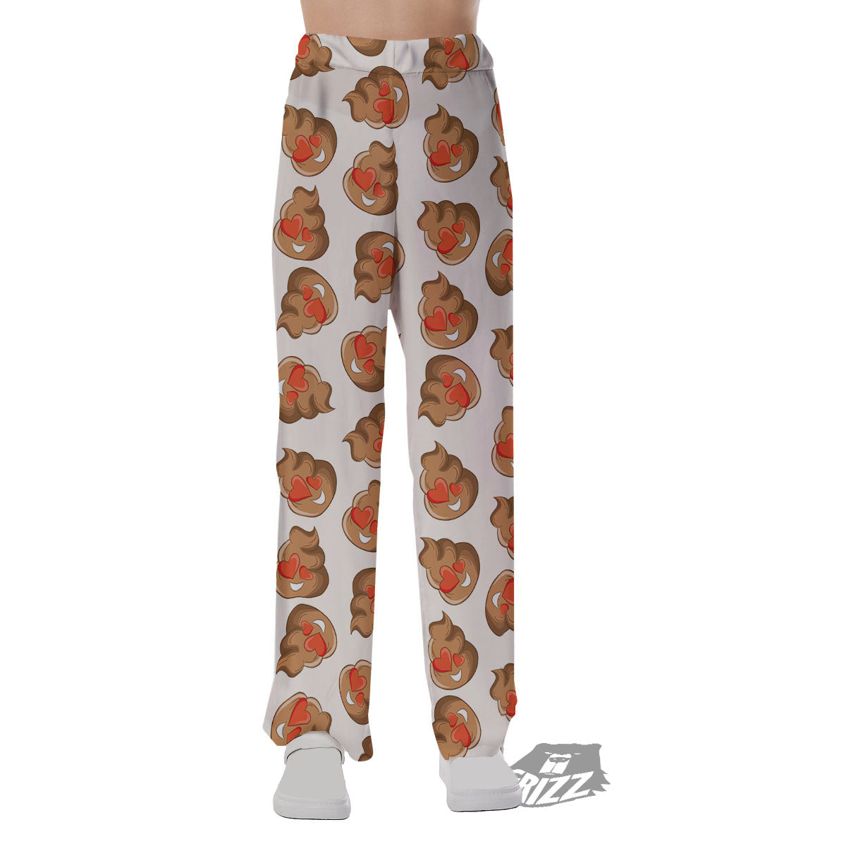 Emoji Poop Print Pattern Pajama Pants-grizzshop