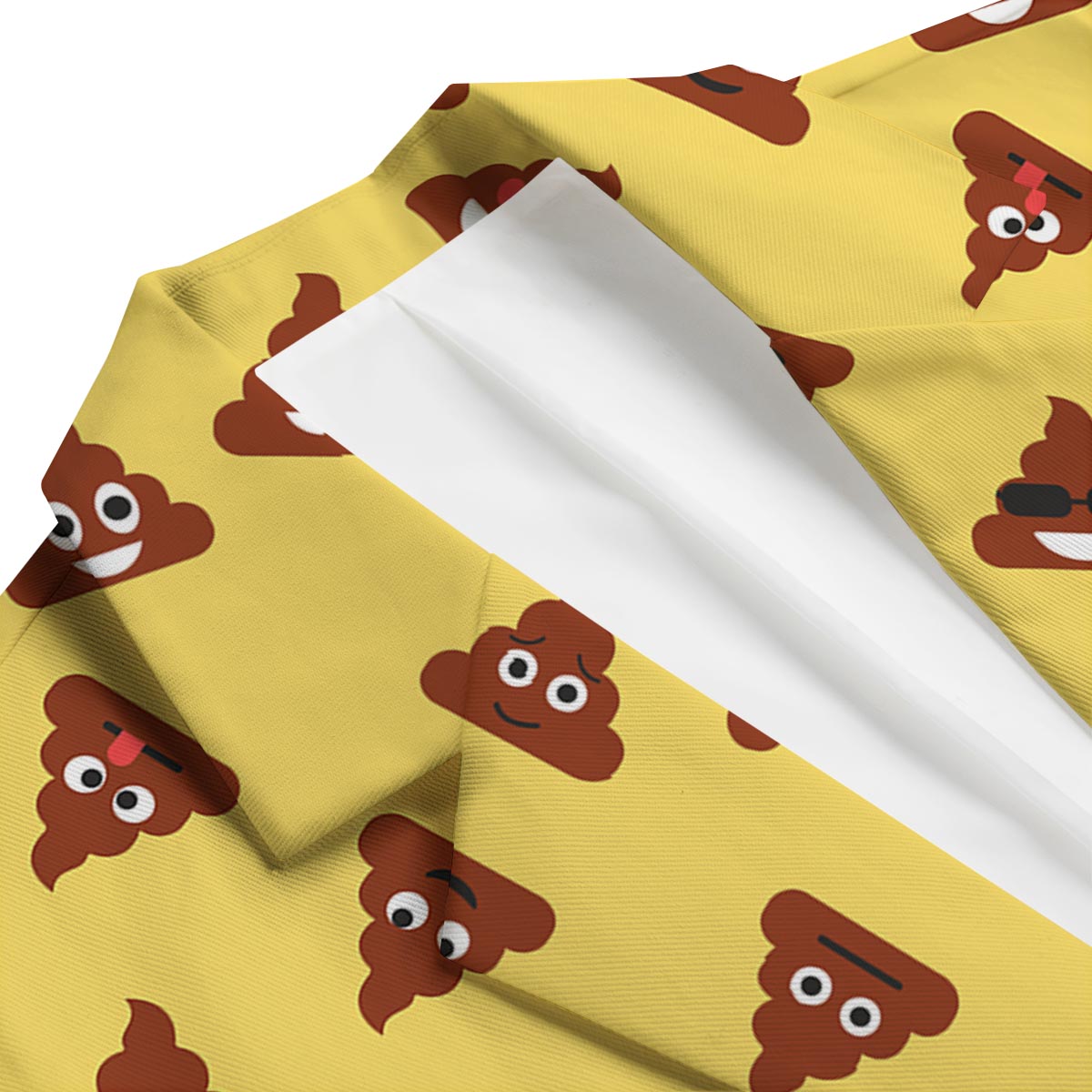 Emoji Poop Yellow Print Pattern Men's Blazer-grizzshop
