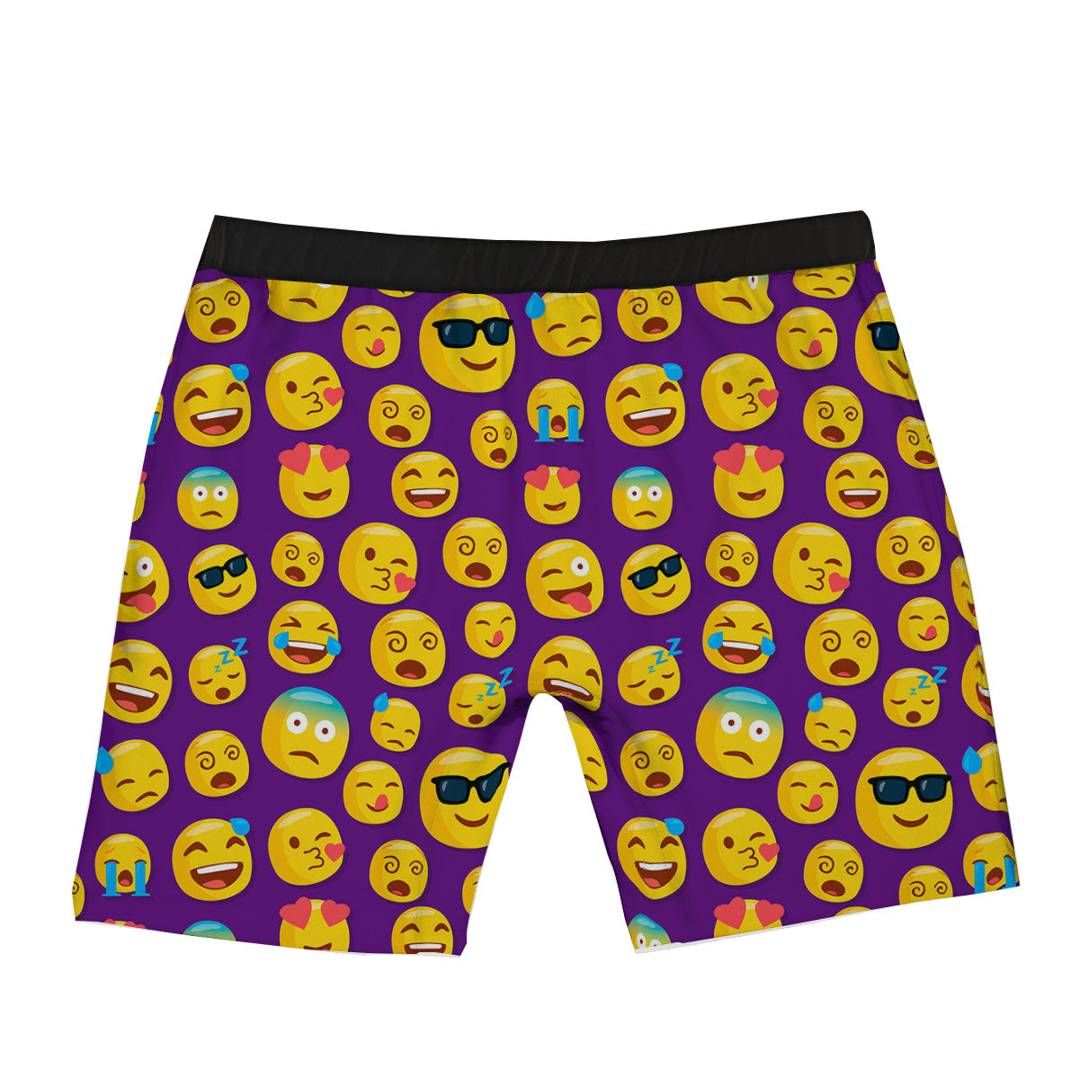 Emoji Purple Print Pattern Boxer Briefs-grizzshop