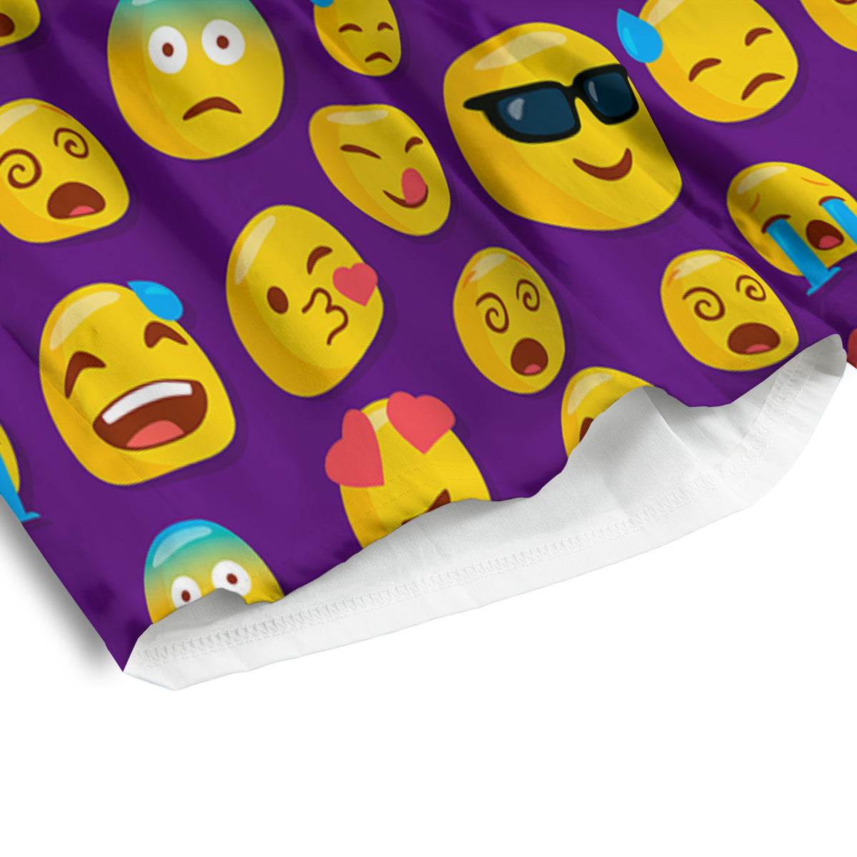 Emoji Purple Print Pattern Men's Athletic Shorts