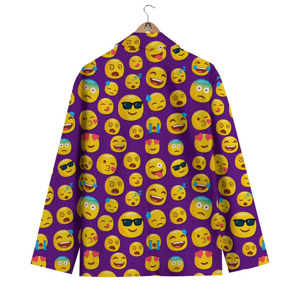 Emoji Purple Print Pattern Men's Blazer-grizzshop