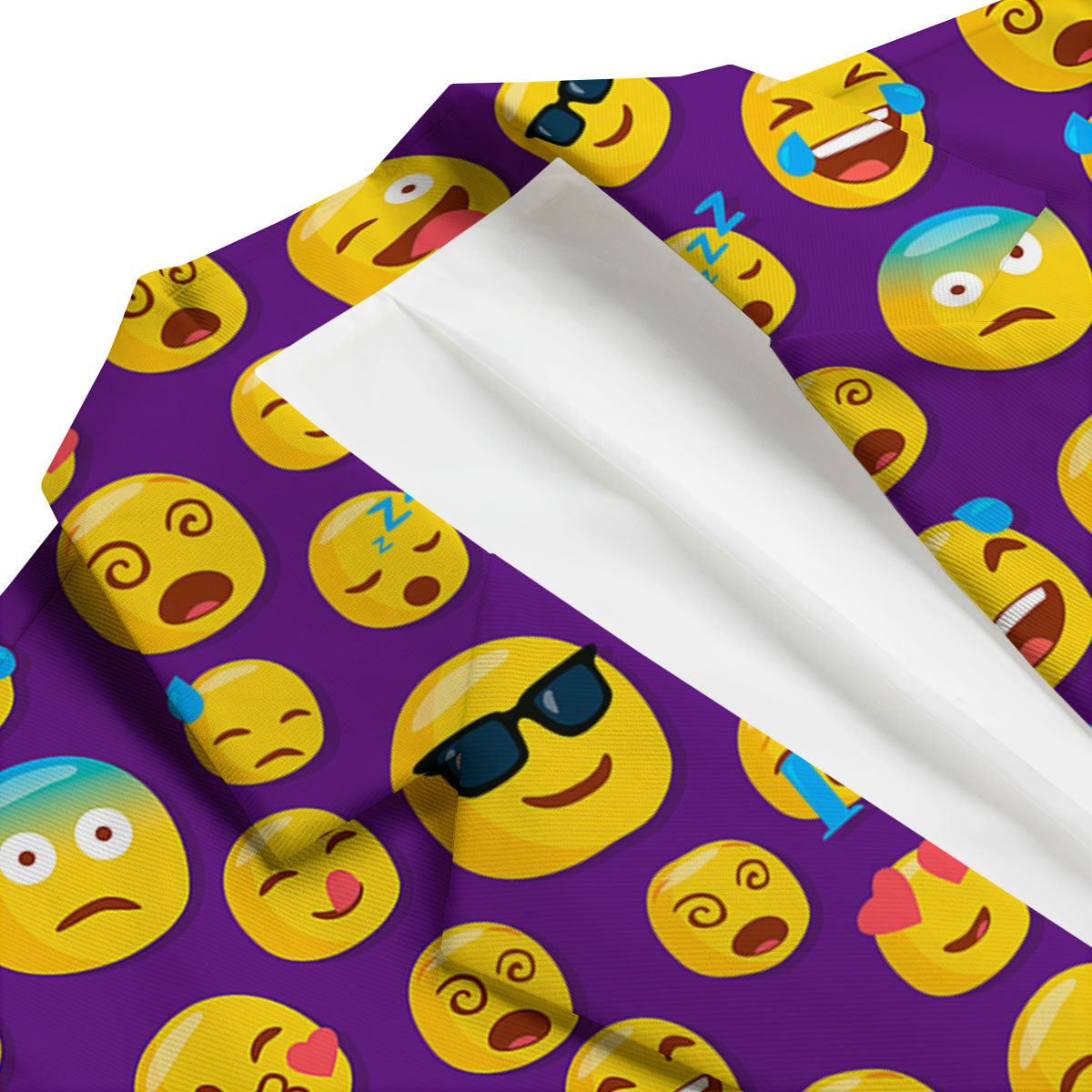 Emoji Purple Print Pattern Men's Blazer-grizzshop
