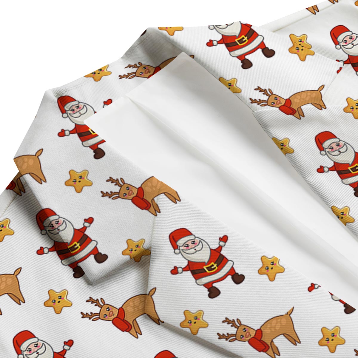 Emoji Reindeer And Santa Claus Print Pattern Men's Blazer-grizzshop