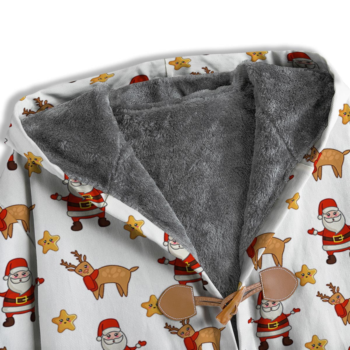 Emoji Reindeer And Santa Claus Print Pattern Men's Windbreaker Jacket-grizzshop