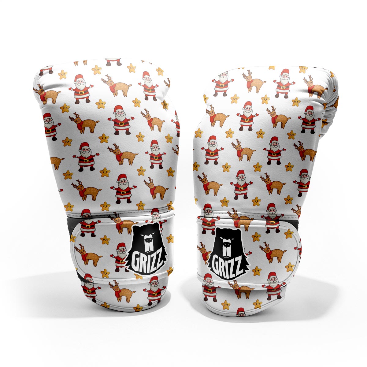 Emoji Reindeer And Santa Claus Print Pattern Pro Boxing Glove