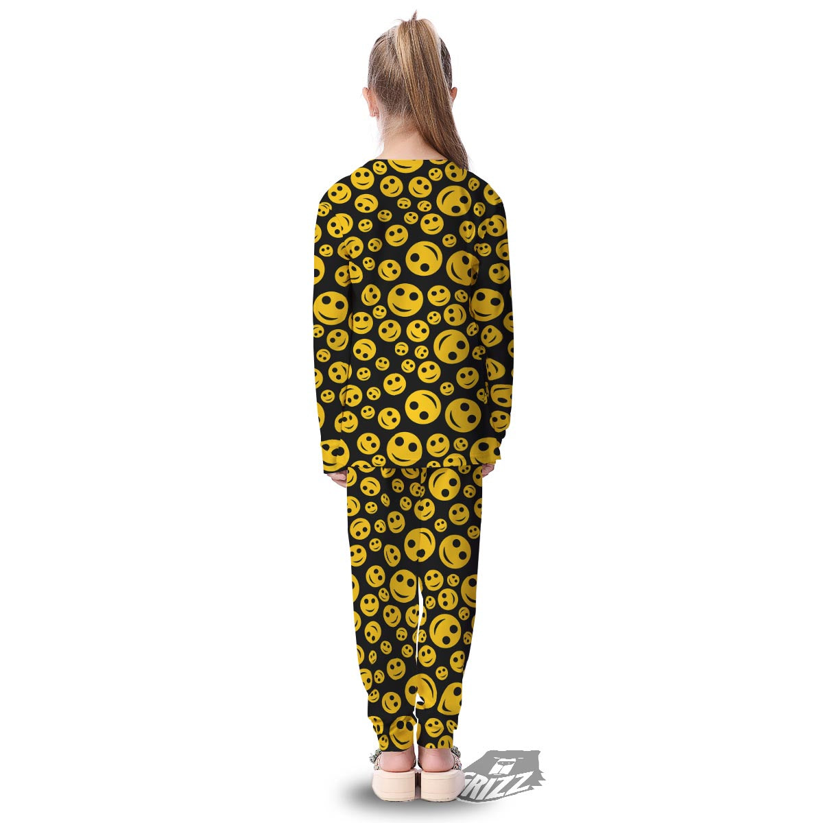 Emoji Smiley Faces Print Pattern Kid's Pajamas-grizzshop