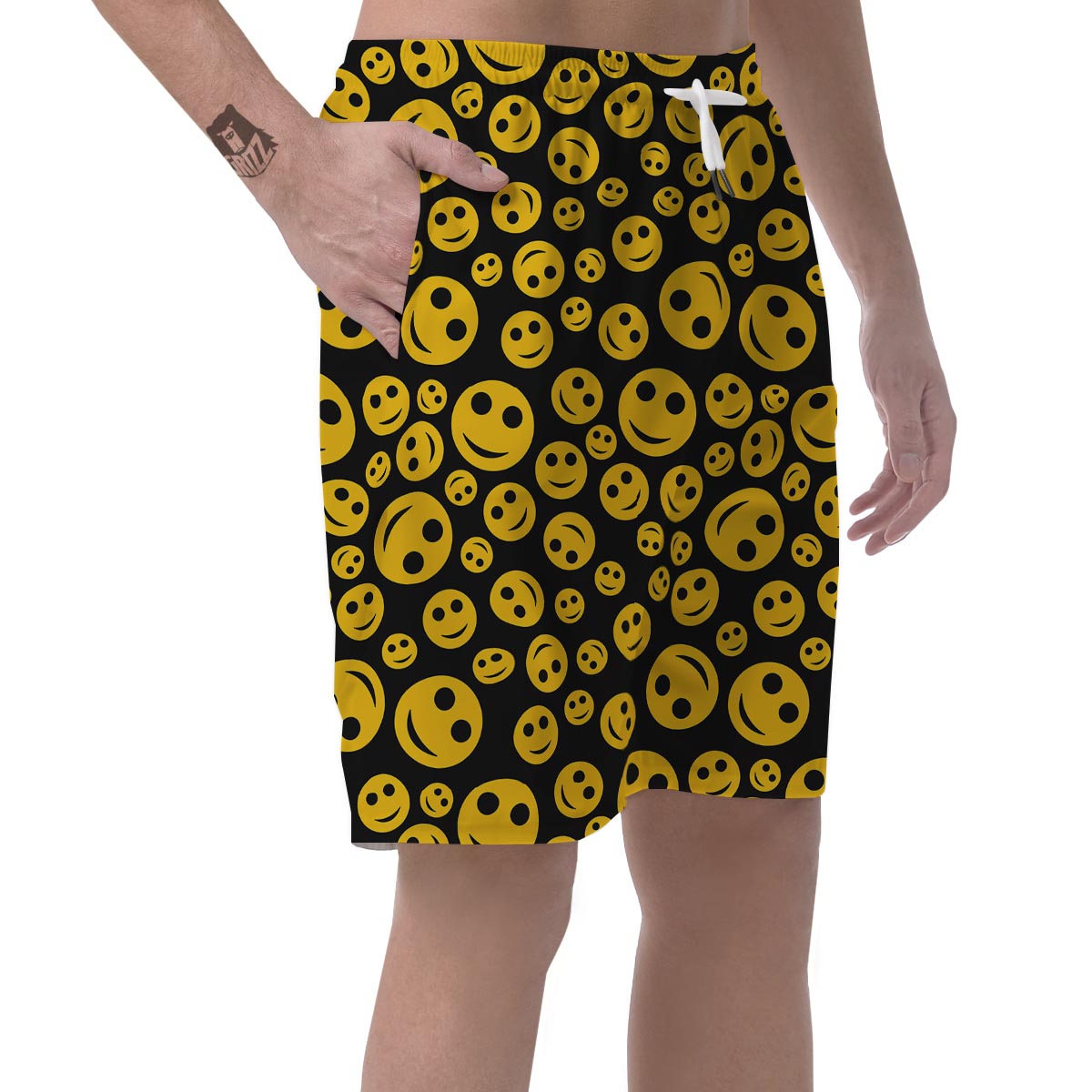 Emoji Smiley Faces Print Pattern Men's Shorts-grizzshop
