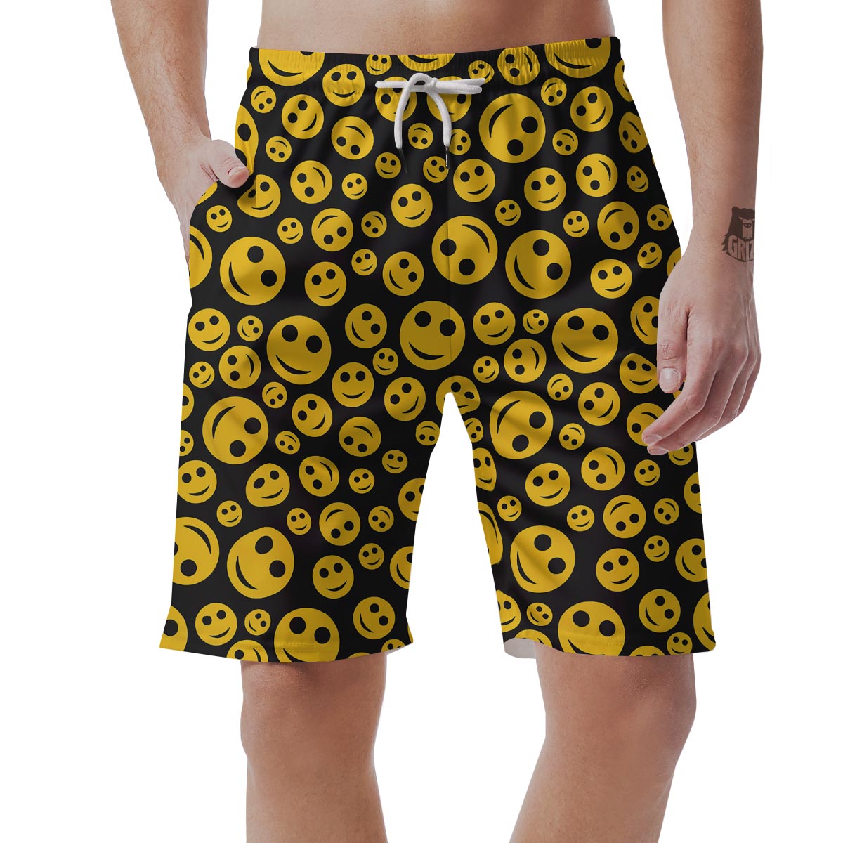 Emoji Smiley Faces Print Pattern Men's Shorts-grizzshop