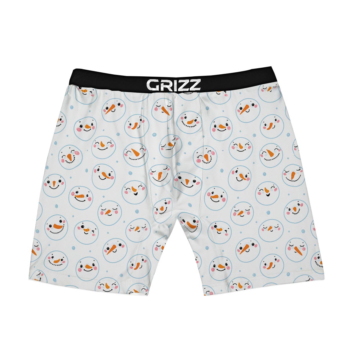 Emoji Snowman Print Pattern Boxer Briefs-grizzshop