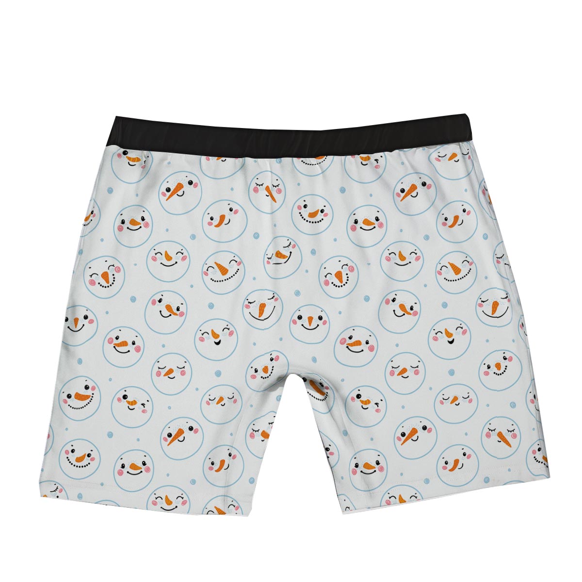 Emoji Snowman Print Pattern Boxer Briefs-grizzshop