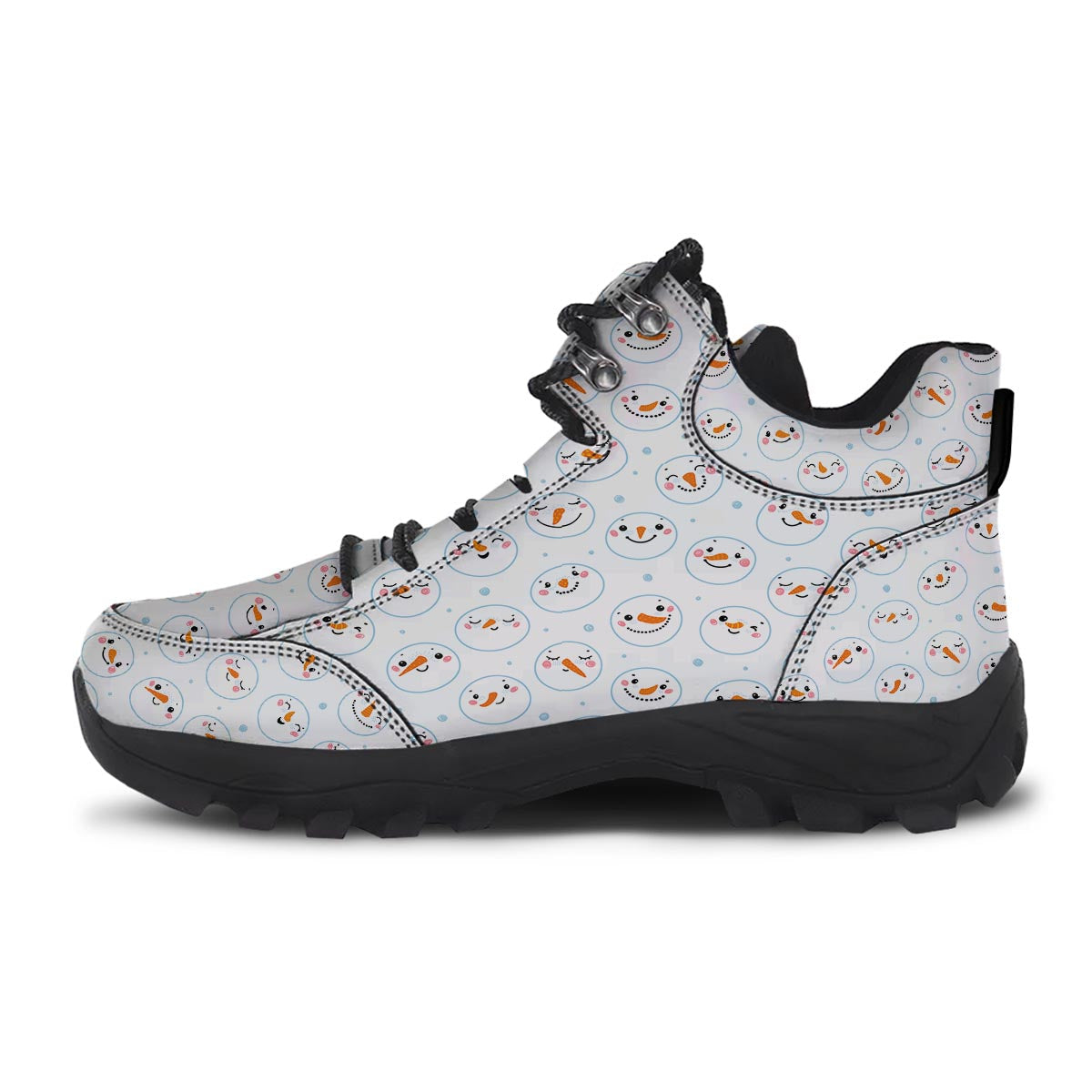 Emoji Snowman Print Pattern Hiking Shoes-grizzshop