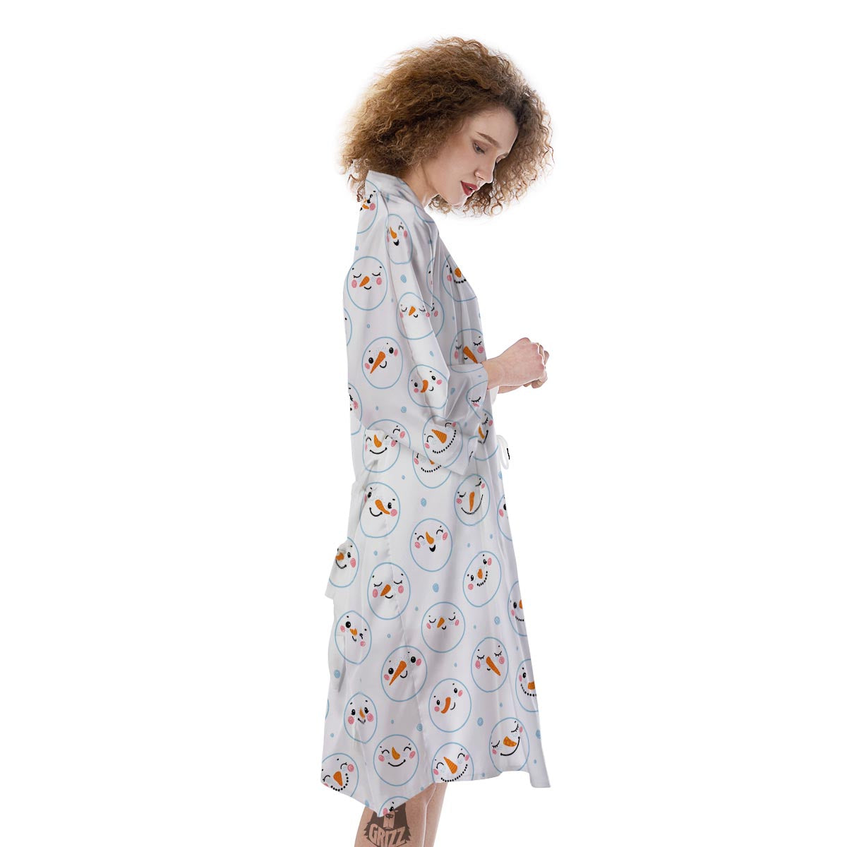 Emoji Snowman Print Pattern Kimono-grizzshop